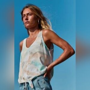 Prana Pastel Mckenzie Travel Essential Outdoors Tank Top With A Tie Knot